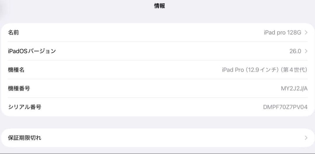 iPad Pro 12.9インチ 第4世代 Wi-Fi 128GB Apple