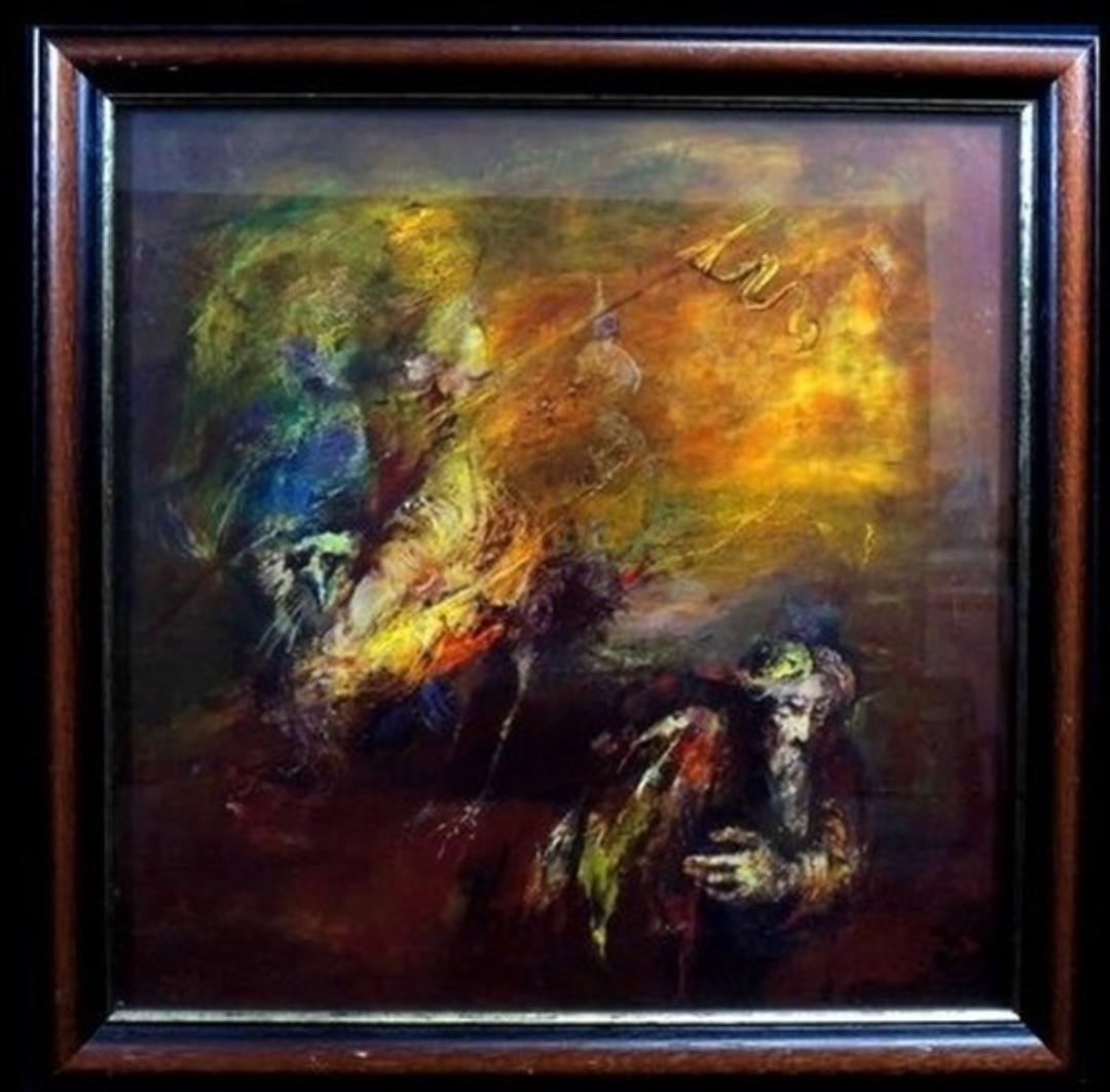 アティラ・サバール 油彩画 ヴィハロス・エイジャカ 40x40cm