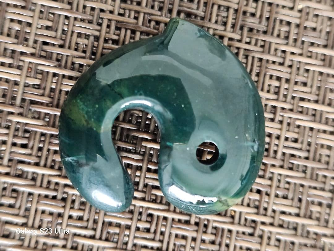 出雲瑪瑙碧玉飛龍勾玉宝石鑑別書付き