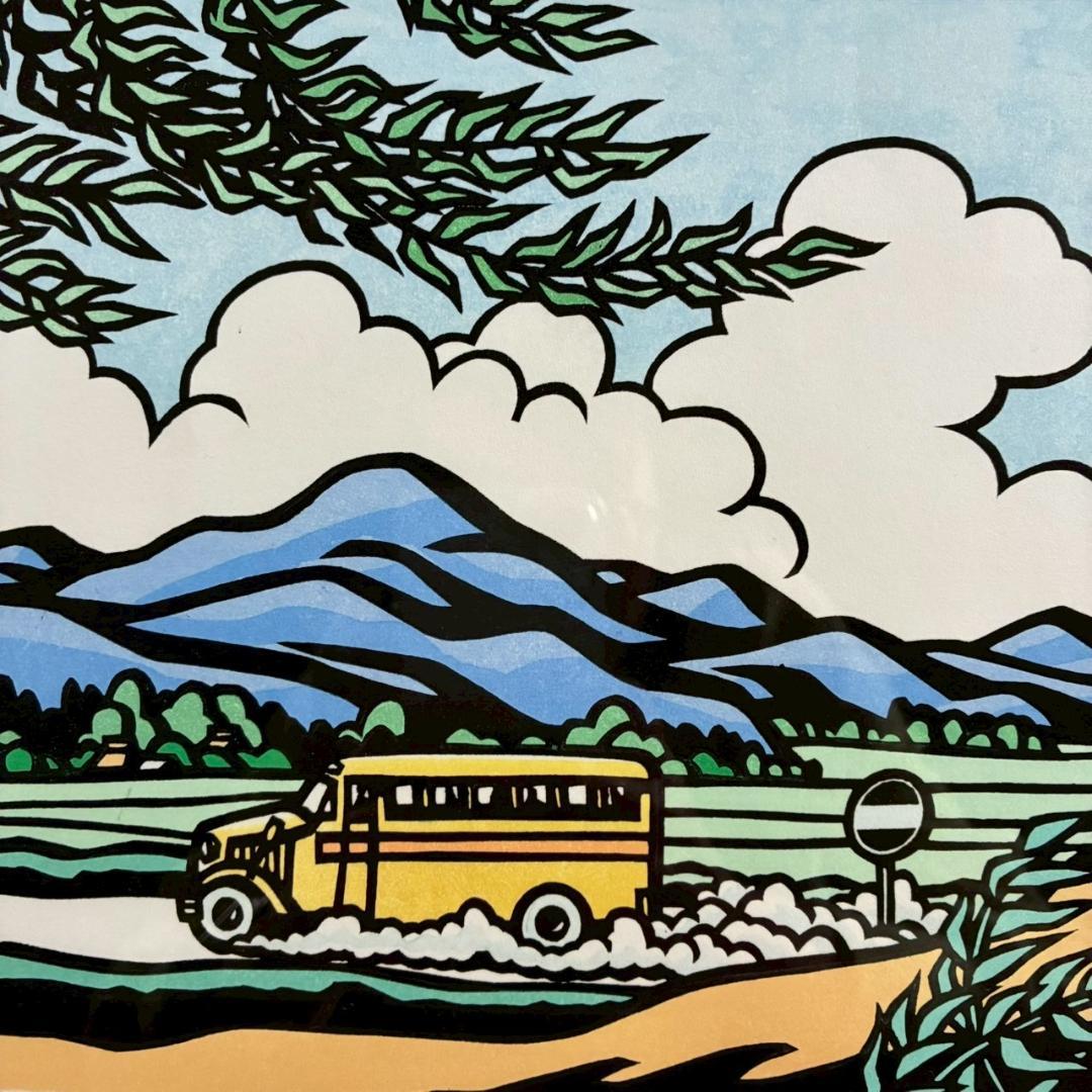 美品 滝平二郎「郷愁の四季 夏 入道雲」木版画 直筆サイン・落款・証明シール有