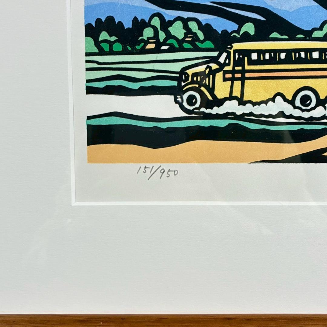 美品 滝平二郎「郷愁の四季 夏 入道雲」木版画 直筆サイン・落款・証明シール有