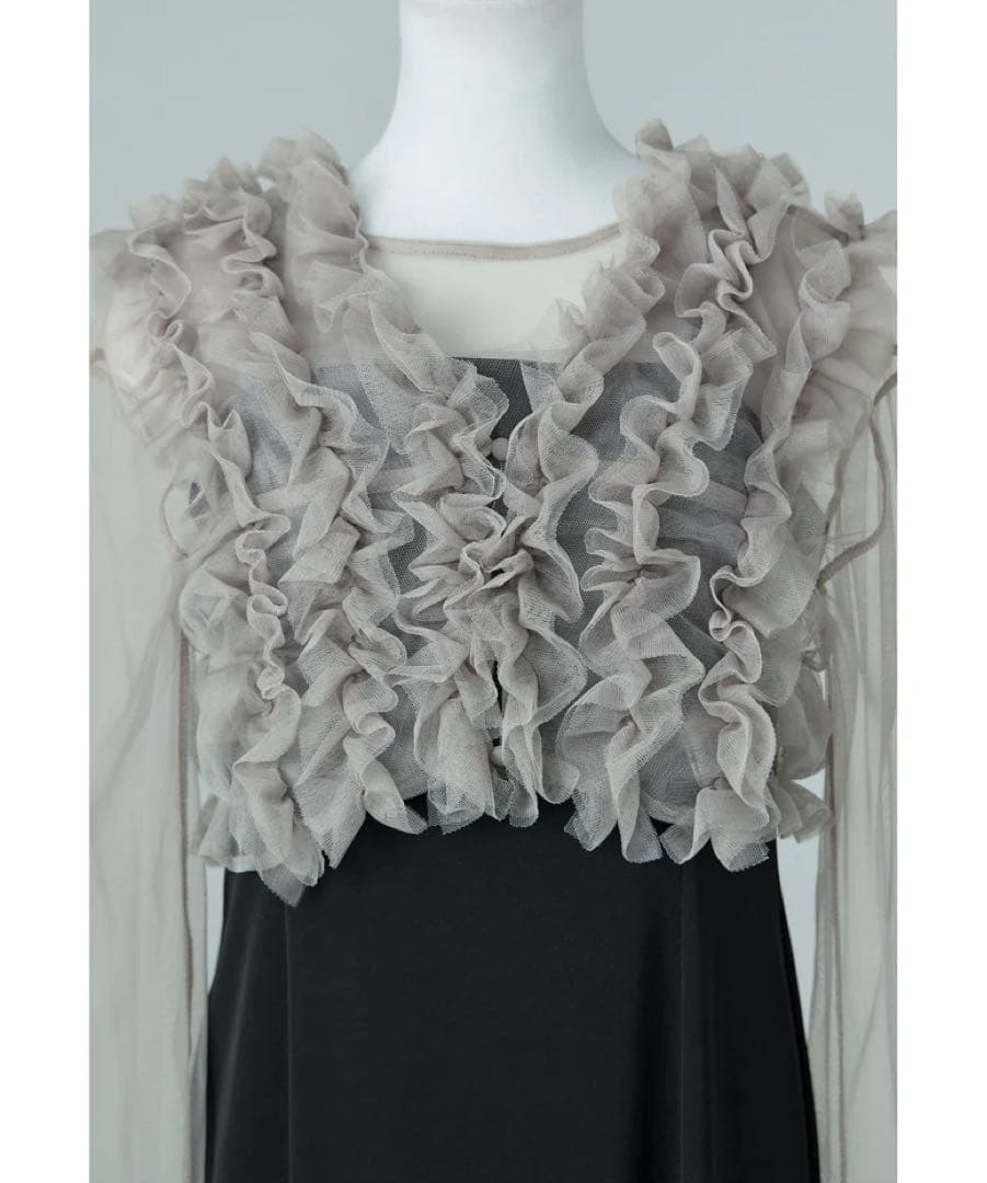 結婚式 many way フリルドレス 3点セット ベージュ ブラック