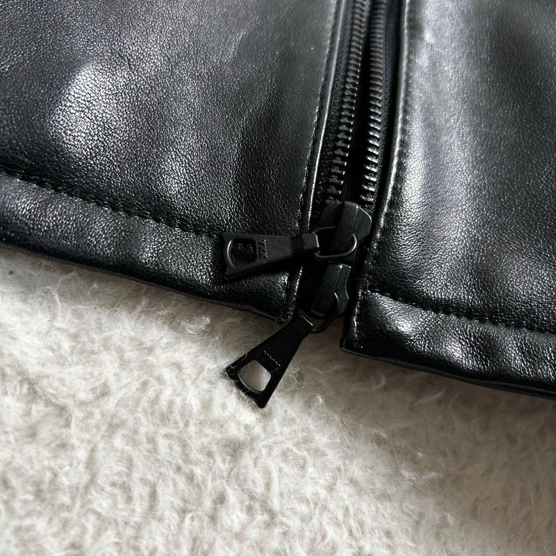 極美品◆メンズメルローズ レザー シングルライダースジャケット ラムレザー 4