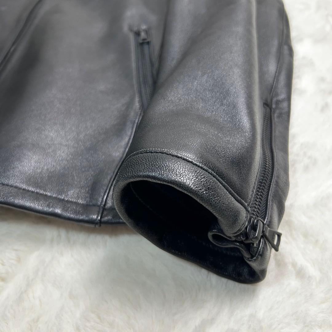 極美品◆メンズメルローズ レザー シングルライダースジャケット ラムレザー 4