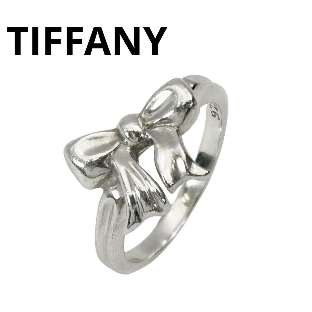 【美品】ティファニー リボンモチーフリング 指輪 1990年 シルバー 8M18