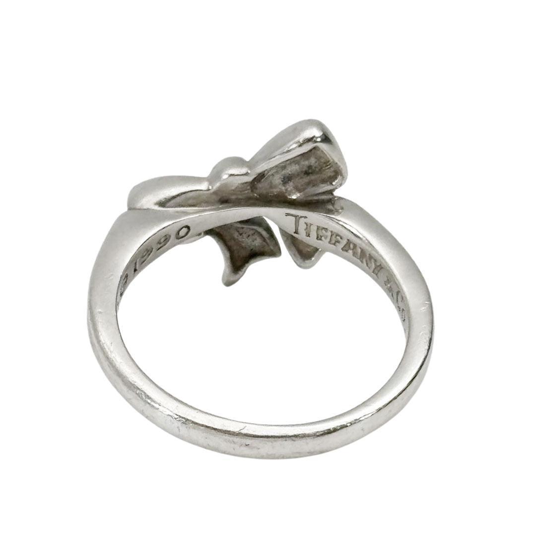 【美品】ティファニー リボンモチーフリング 指輪 1990年 シルバー 8M18