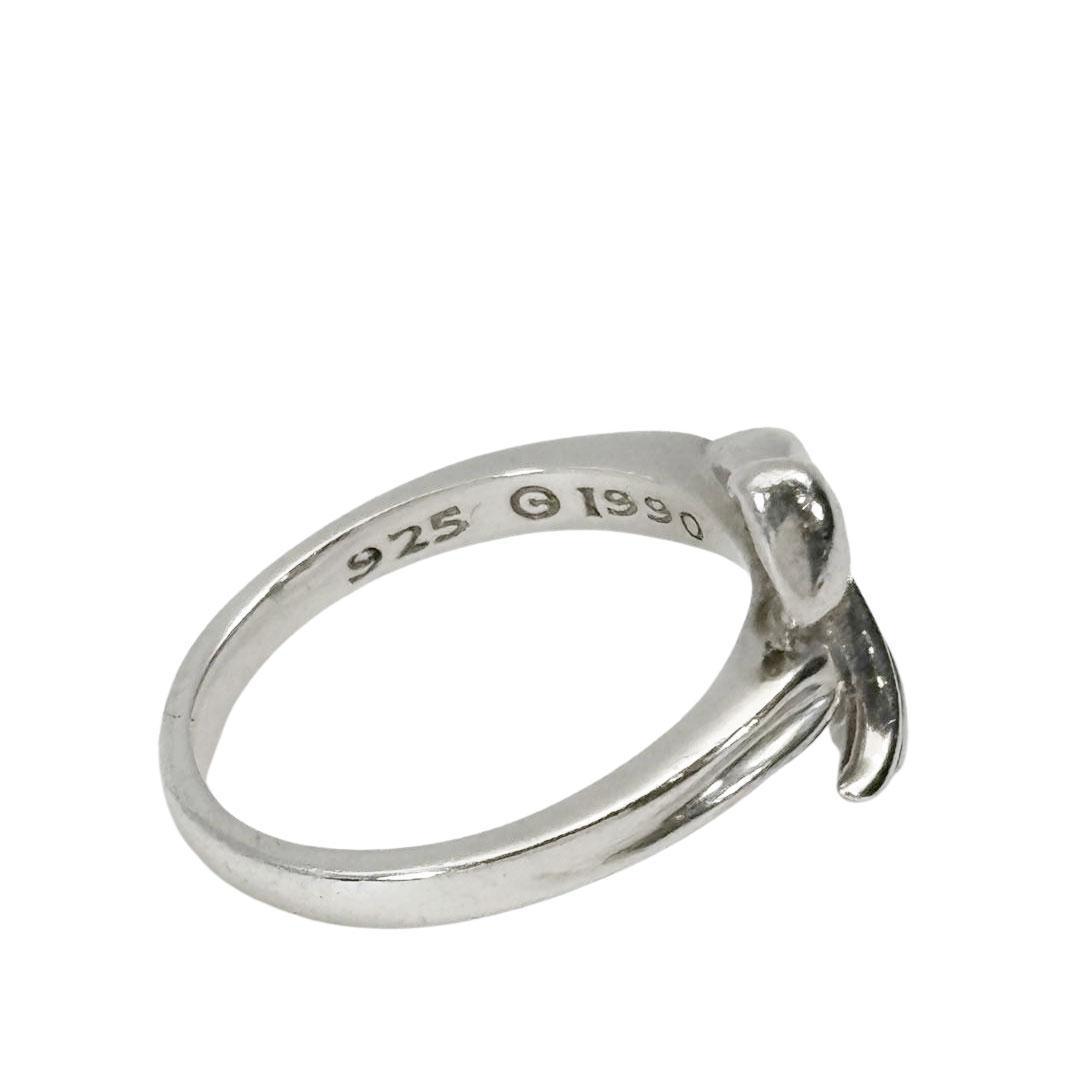 【美品】ティファニー リボンモチーフリング 指輪 1990年 シルバー 8M18