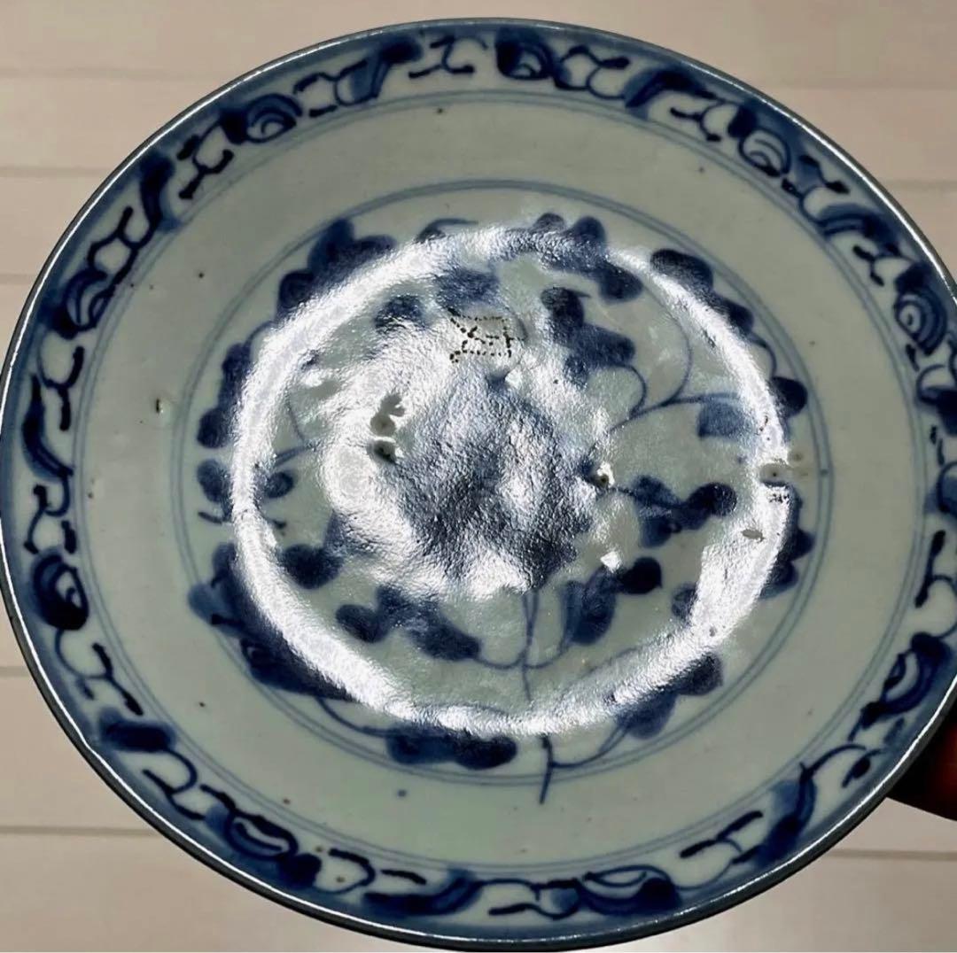 清時代 骨董品 染付皿 大清道光年製 中国 陶芸古美術。