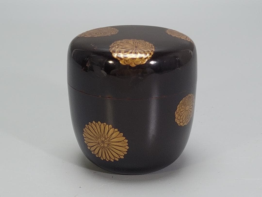 茶道具 菊蒔絵 棗 時代物