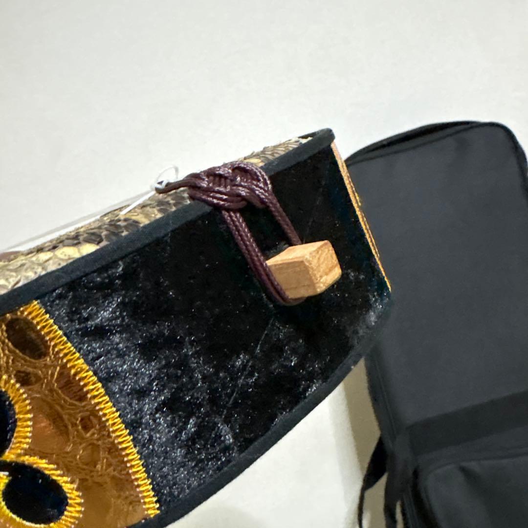 三線 蛇三線 本皮 本革 蛇皮 蛇革 三味線 琉球 沖縄 楽器　ソフトケース付き