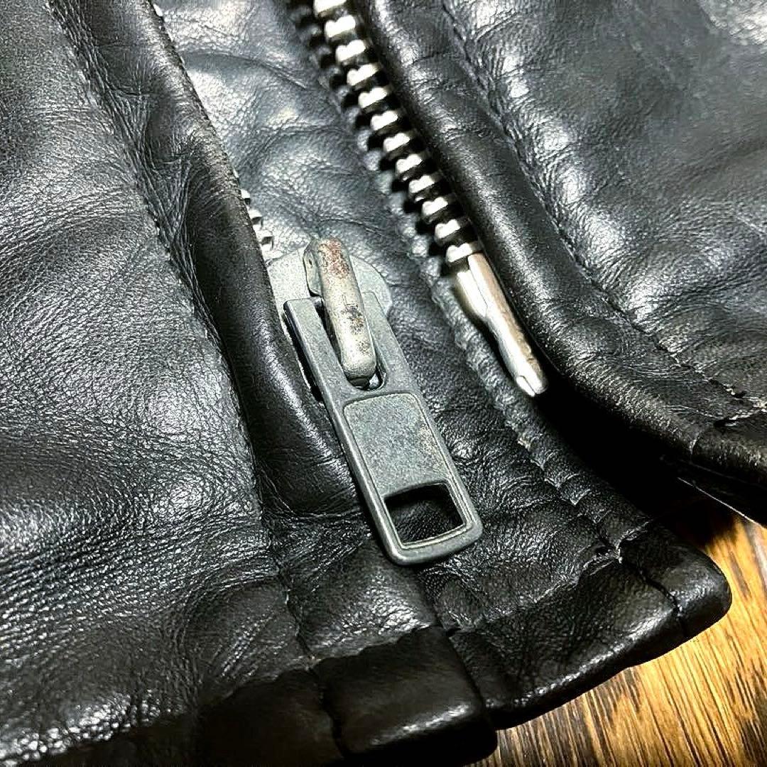 ボアライナー付 schott ショット 141 立襟黒革シングルライダース 34