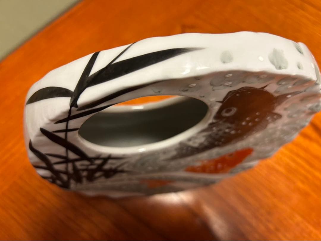 九谷焼　花器　花瓶　夫婦鯉