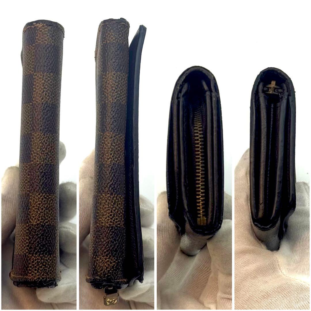 【お買得】 ルイヴィトン ダミエ ポルトモネ トレゾール 二つ折り財布