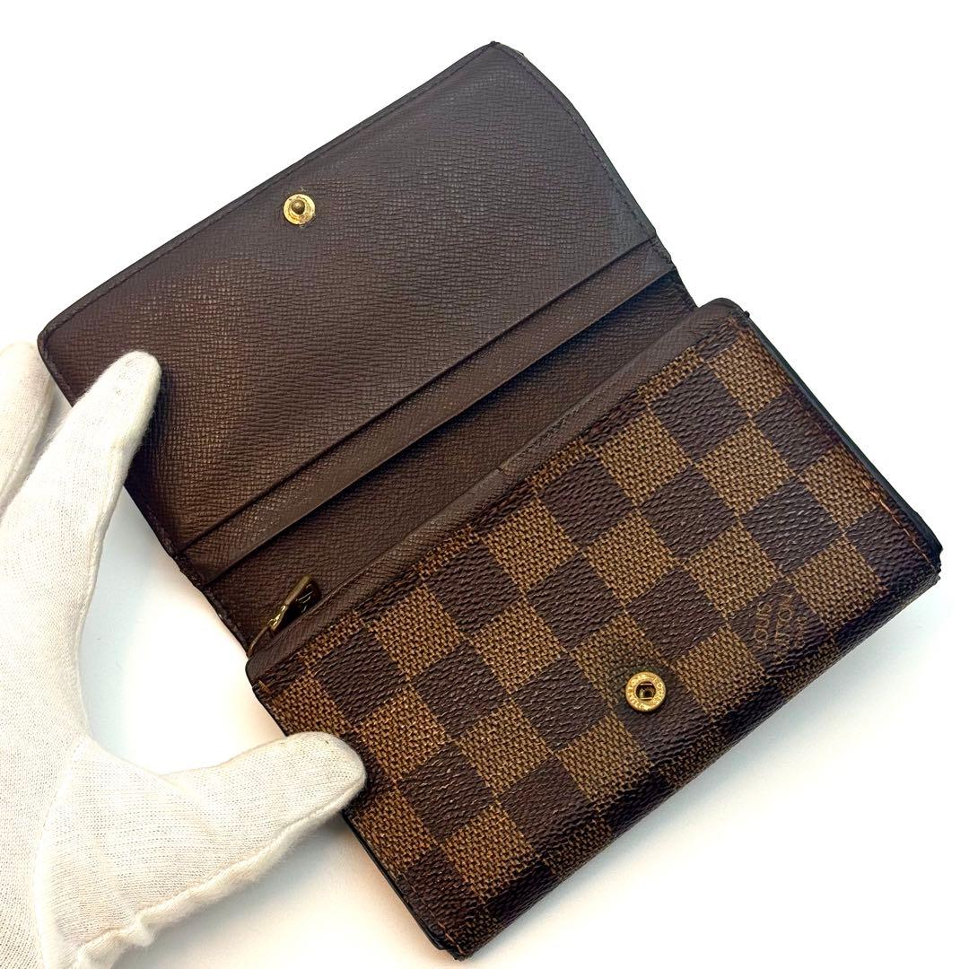 【お買得】 ルイヴィトン ダミエ ポルトモネ トレゾール 二つ折り財布