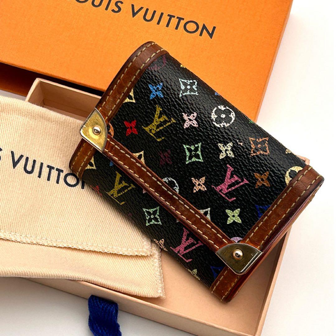 美品✨ ルイヴィトン ケース ポルトモネ プラ マルチカラー 人気の黒✨