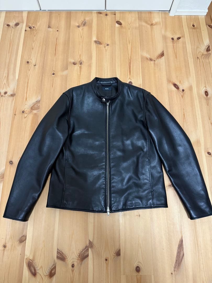 SHIPS ラムレザー シングル ライダース ジャケット