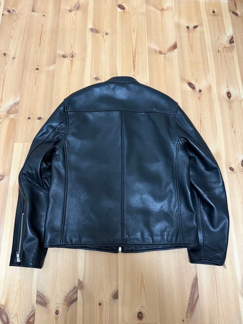 SHIPS ラムレザー シングル ライダース ジャケット