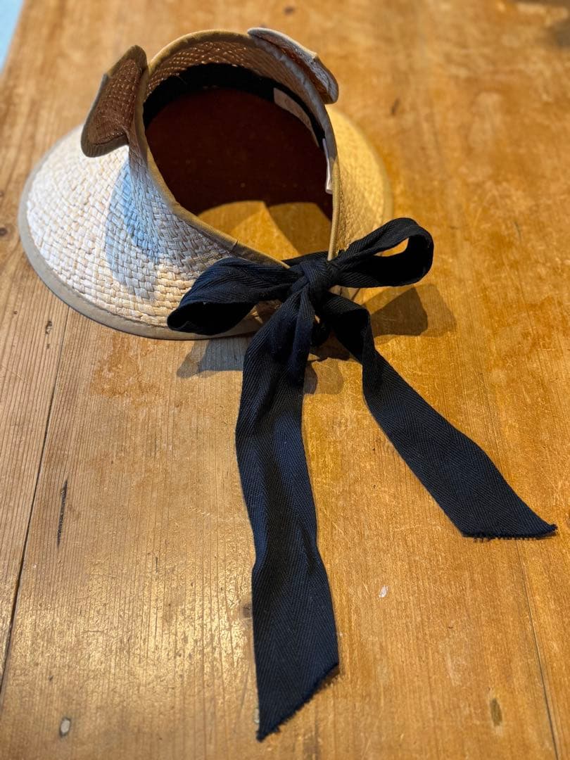 eLfinFolk 耳付きベージュ麦わら帽子 kids52