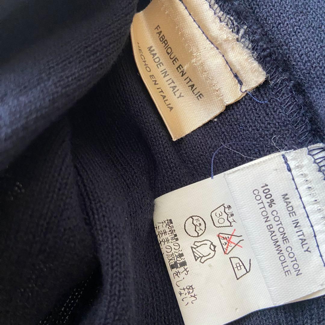 【高級】HERMES エルメス タンクトップ ネイビー コットン AW93