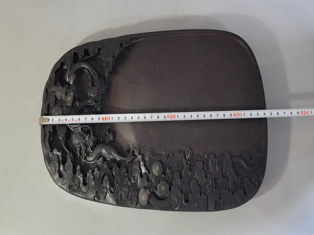 DT523 中国 書道具 端渓 雲龍 硯 文房四宝