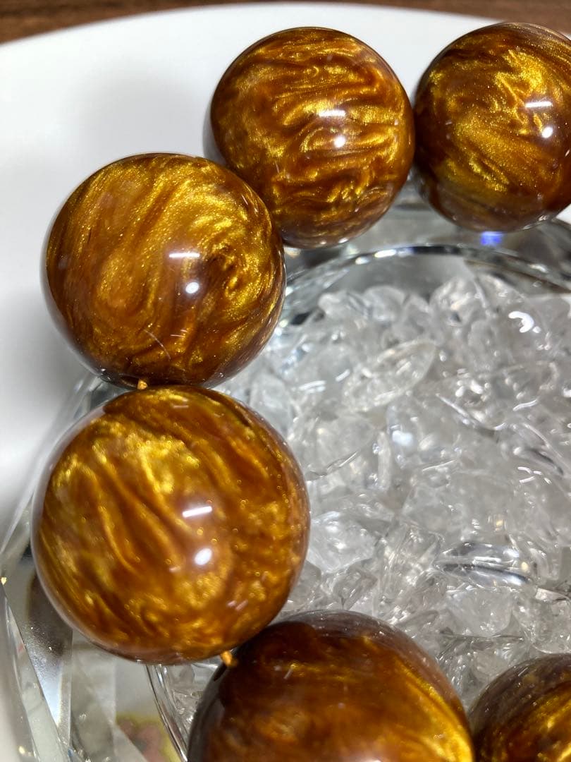 般*️様 天然石　人工石　金糸海柳　レアサイズ　超大玉　数珠　ブレスレット