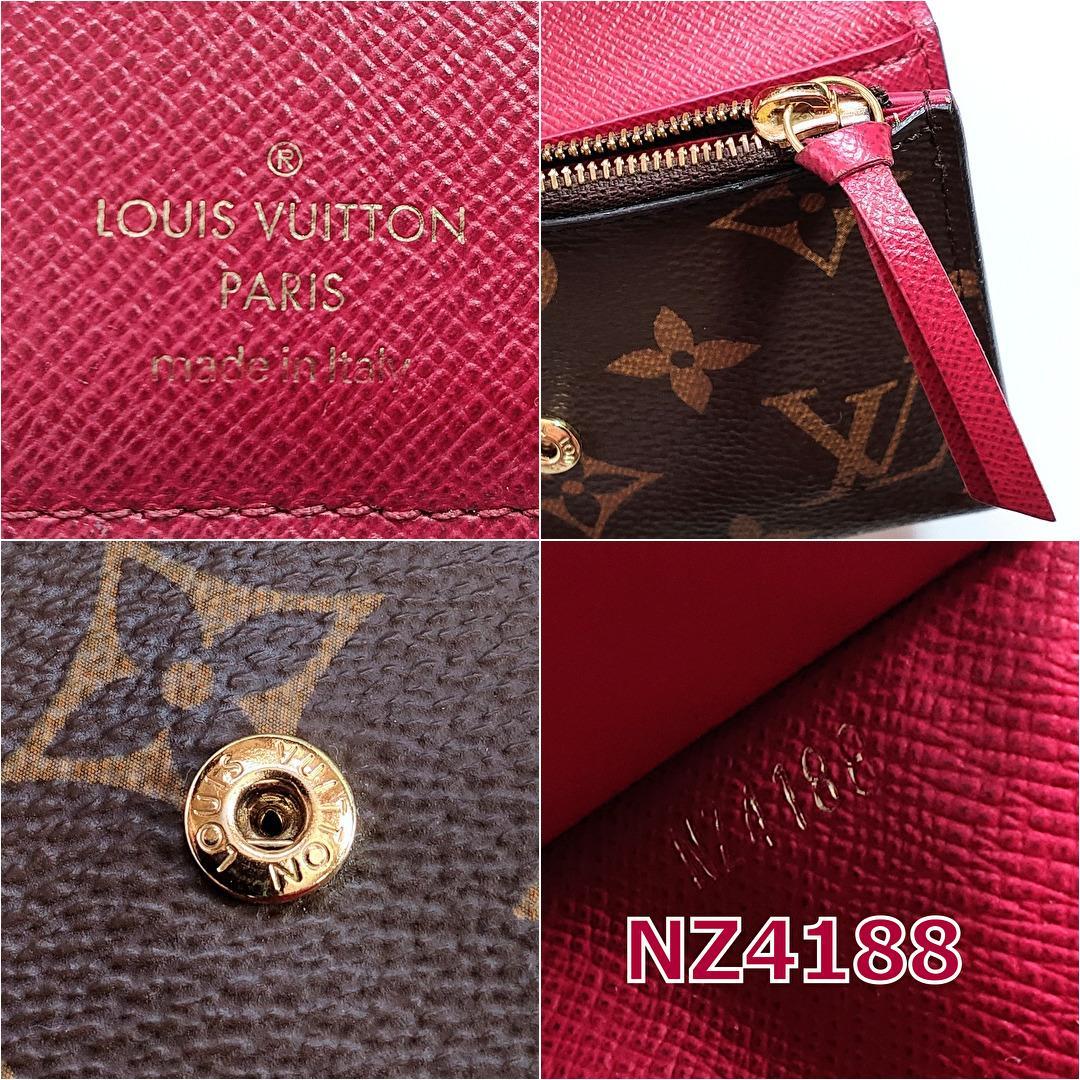 美品★箱＆袋★ルイヴィトン モノグラム ヴィクトリーヌ★フューシャ★3つ折り財布