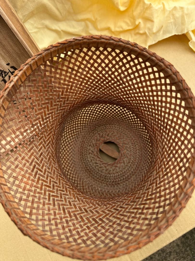 よ*ょ様 夕顔 竹製花器 木箱付き