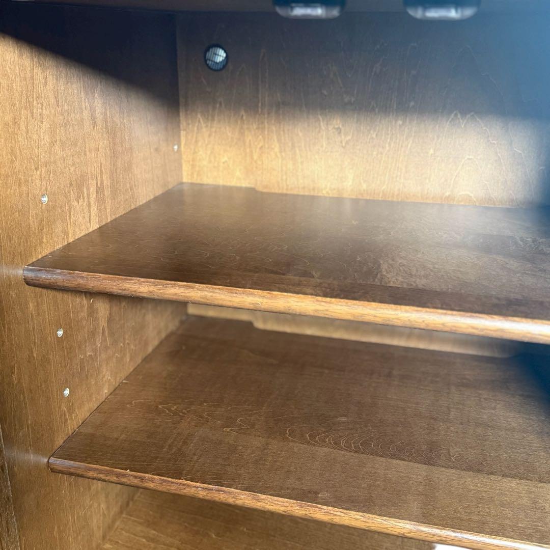 HR867 カリモク　キャビネット　両開き　ガラスキャビネット