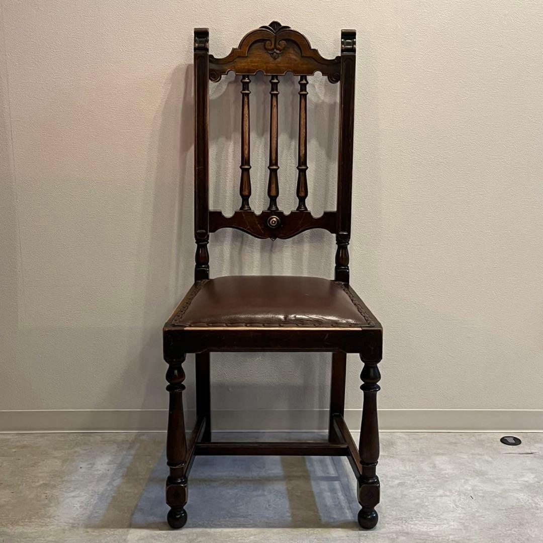 ハイバックチェア　ダイニングチェア　イギリス　アンティーク
