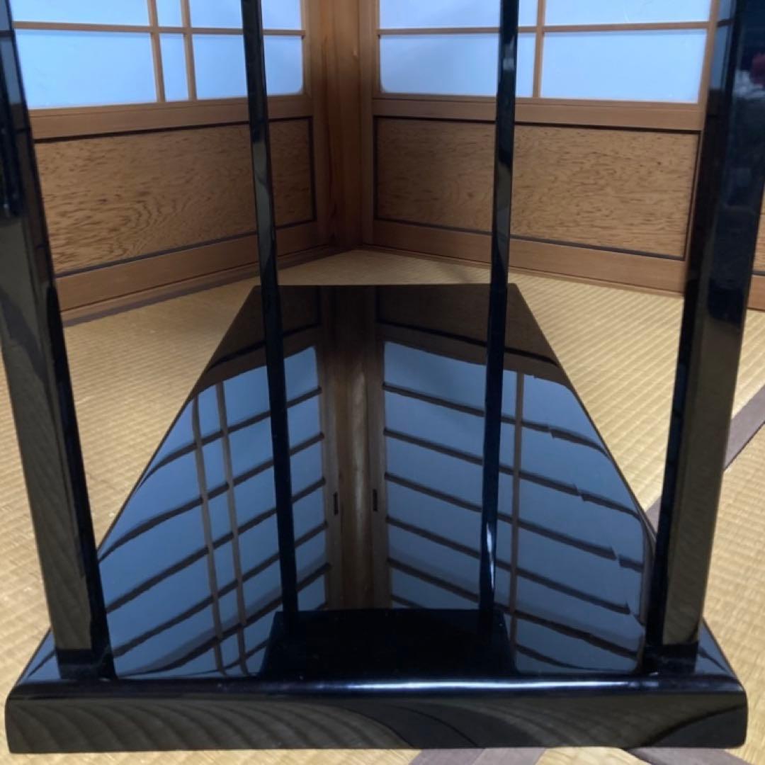 真台子 飾り棚 台 真塗 黒 木製 組立式 大型 和風 茶道具 レトロ