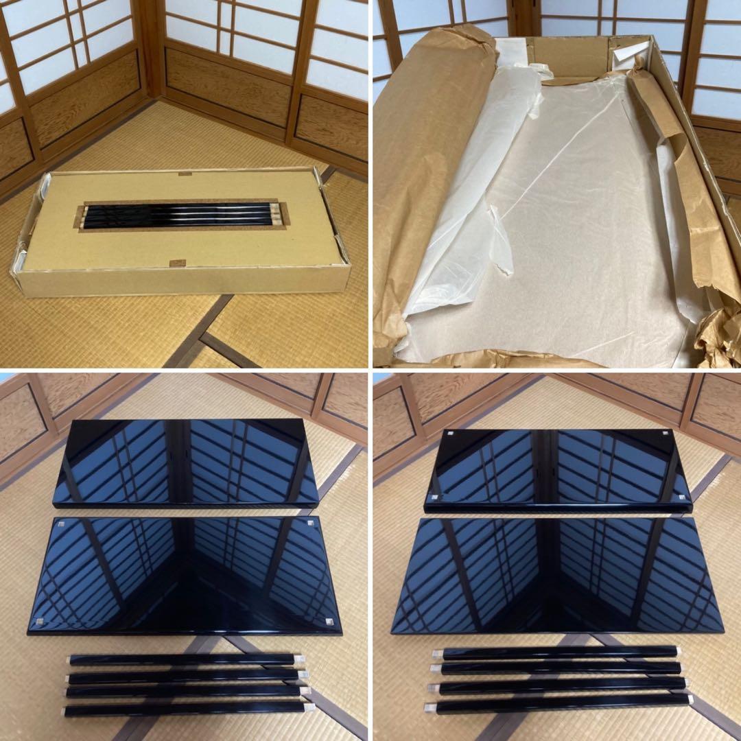 真台子 飾り棚 台 真塗 黒 木製 組立式 大型 和風 茶道具 レトロ