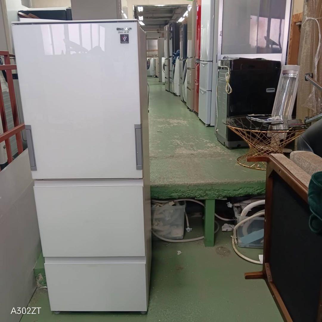 447 関東配送　大型冷蔵庫　どっちもドア　ガラストップ　300L〜400L