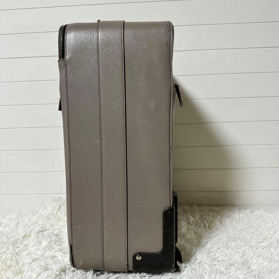 PRADA プラダ　トライアングルロゴ　キャリーケース　サフィアーノ　グレージュ