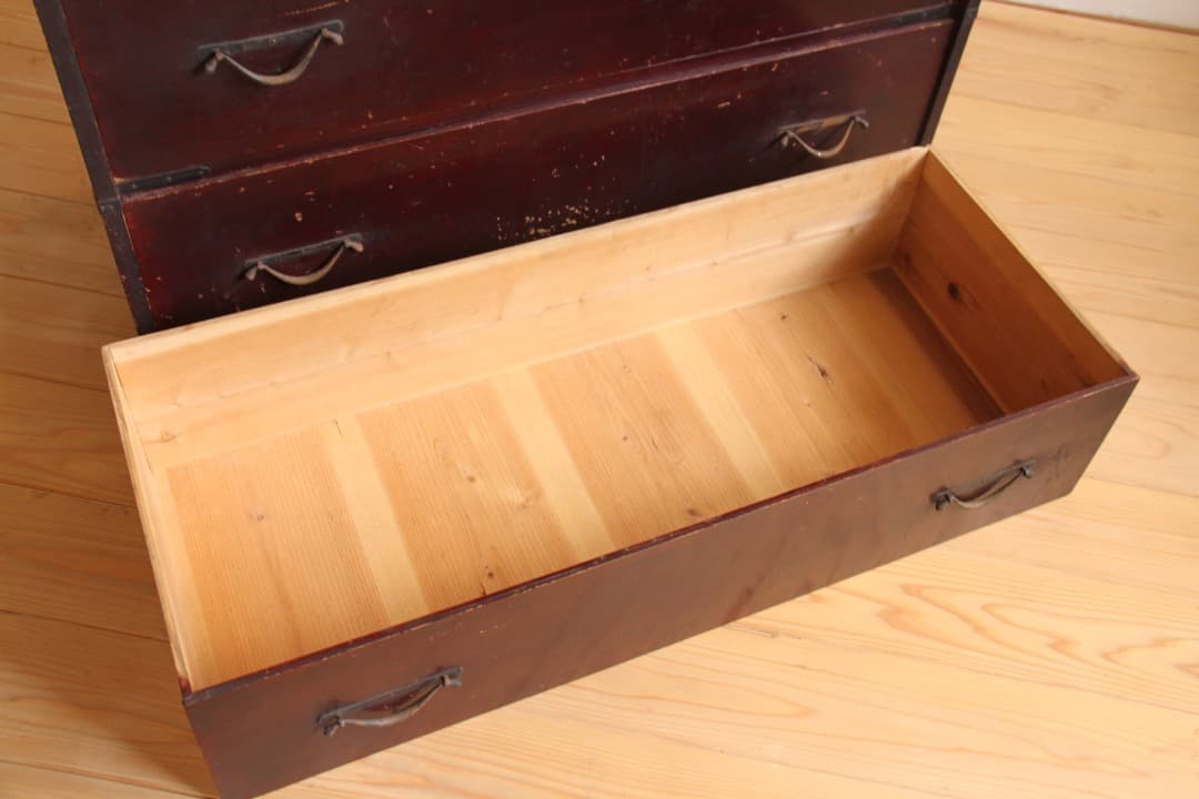 和箪笥　タンス　4段　ブラウン　古道具　古家具　ビンテージ　アンティーク