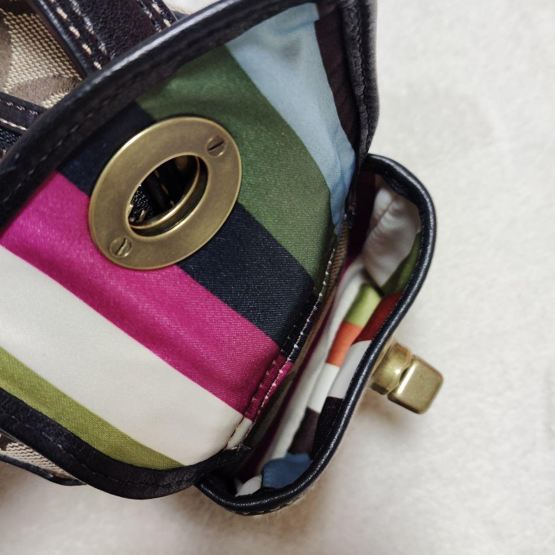 コーチ　ワンショルダーバッグ　ターンロック　シグネチャー　マルチストラップ　美品