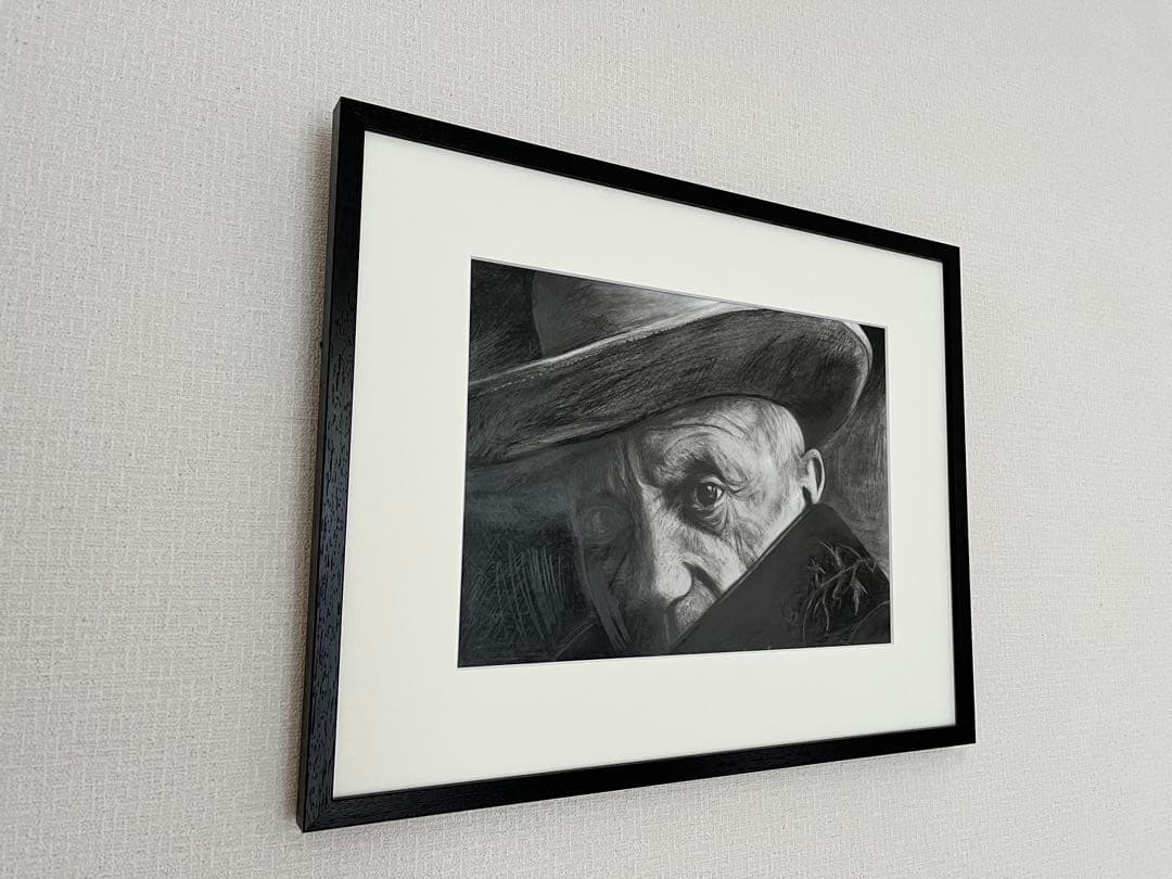 モノクロ鉛筆画 人物肖像 B4サイズ