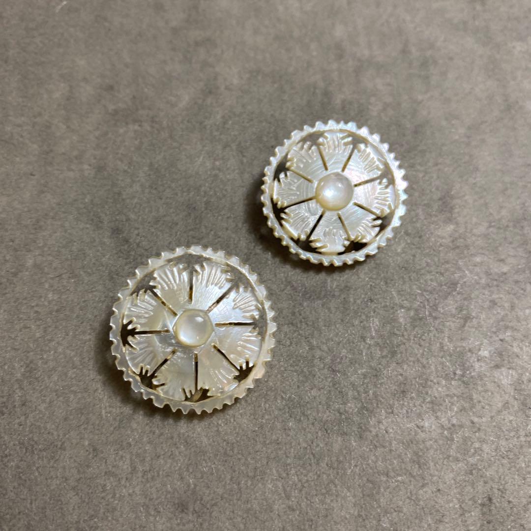 ベツレヘムパール　イヤリング　マザーオブパール　イスラエル