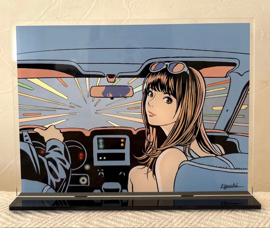 江口寿史　高速道路　アクリルプレートスタンド　　展覧会場で購入　希少