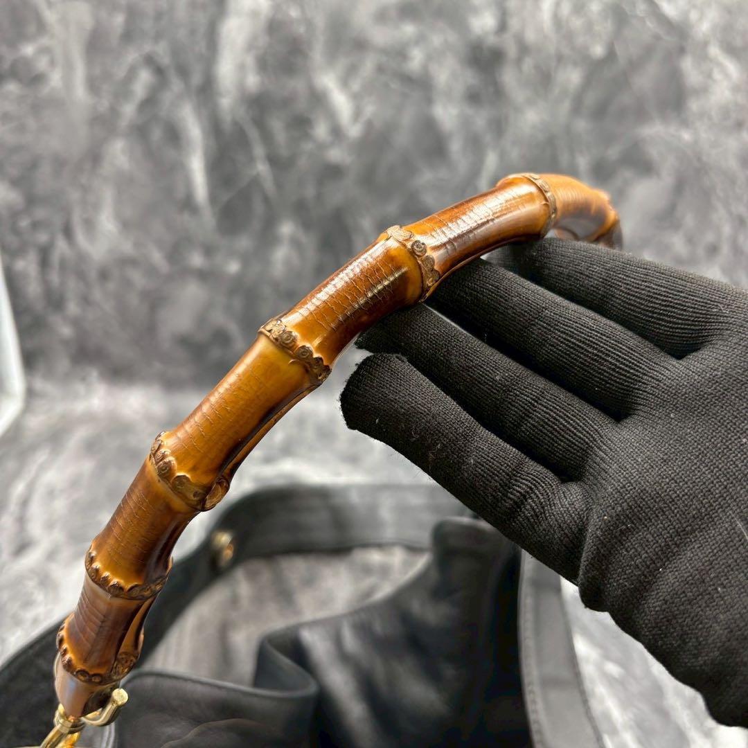 ✨美品✨GUCCI ショルダーバッグ 2way ハンド バンブー 黒 レザー