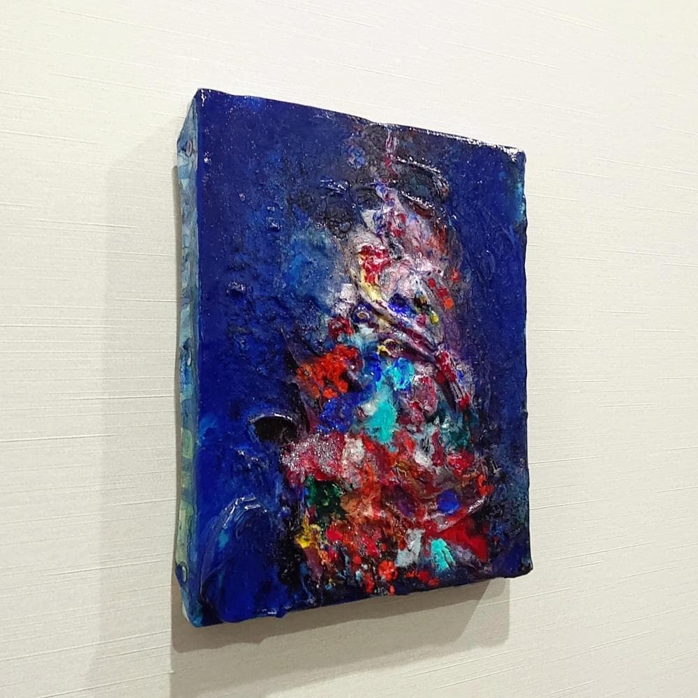 内野隆文　抽象画　絵画　F0号　アート作品　現代美術　キャンバス　厚塗り　真作