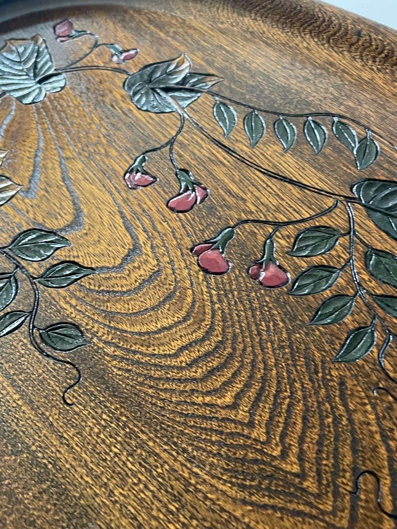 《草木彫》川添日記 えんどうの図大皿 百年うつわ 神様からの贈りもの