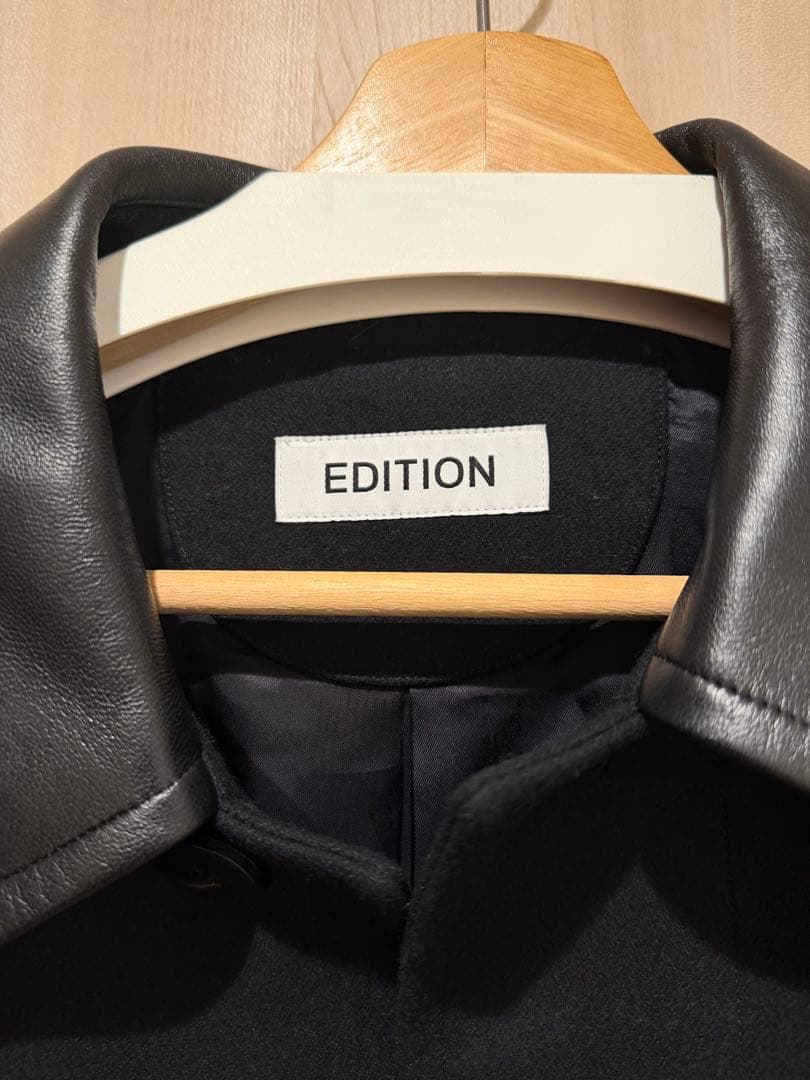 Edition Super120's ライトメルトンバルカマンコート ブラックS