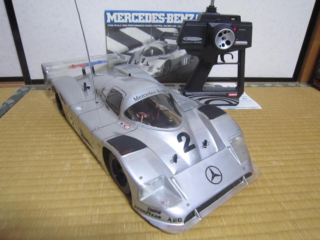 完全動作品 1/10 タミヤ Cカーシャーシ メルセデスベンツC11 当時物