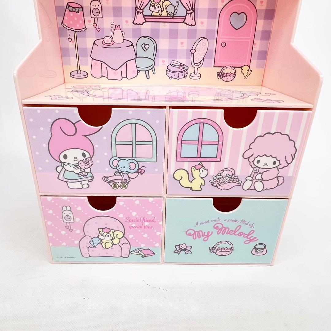 □　サンリオ マイメロディ お家型チェスト 収納 飾り棚付き　激レア