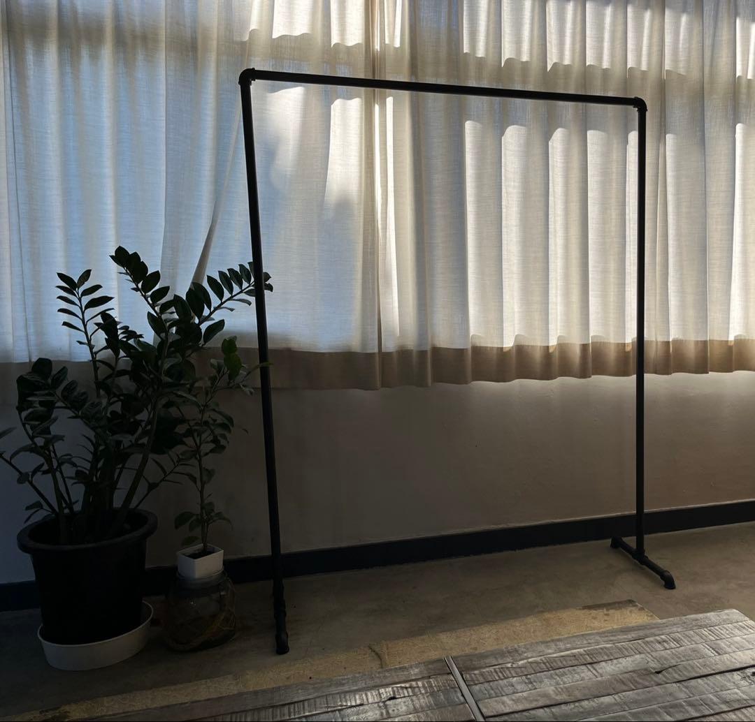 ハンガーラック 120 アイアン ガス管 店舗 什器 収納 シンプル 黒 パイプ