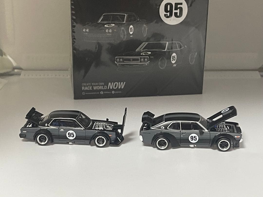 POP RACE ミニカー 95番 スカイラインGT-R & ダットサン