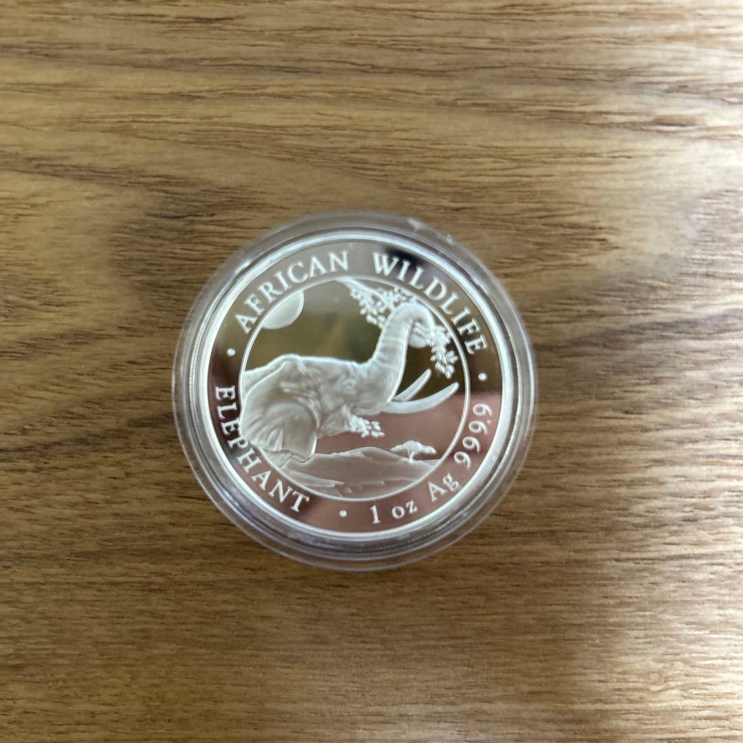 純銀メダル　ソマリア　象