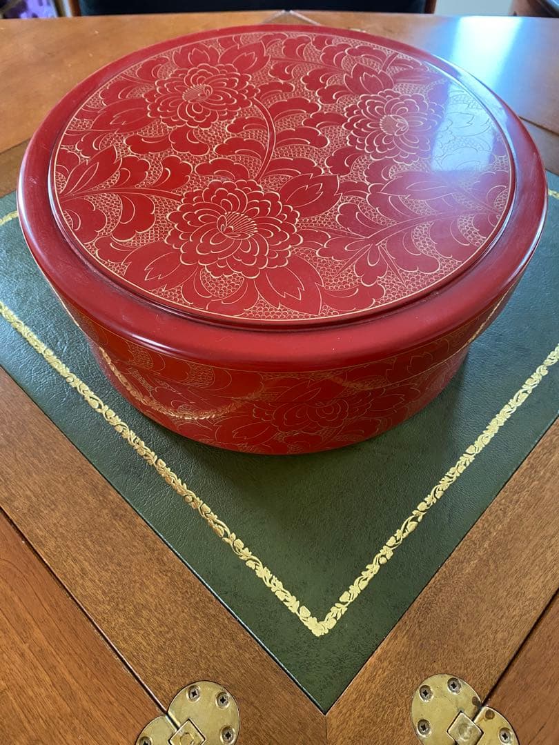 輪島塗　食籠　沈金　茶道具