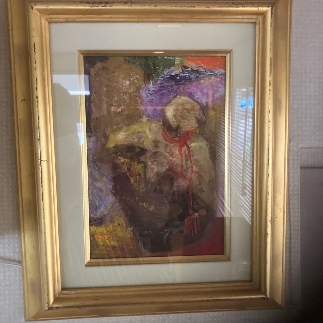 油彩画 風景 金色フレーム 酒壺展覧会受賞作品