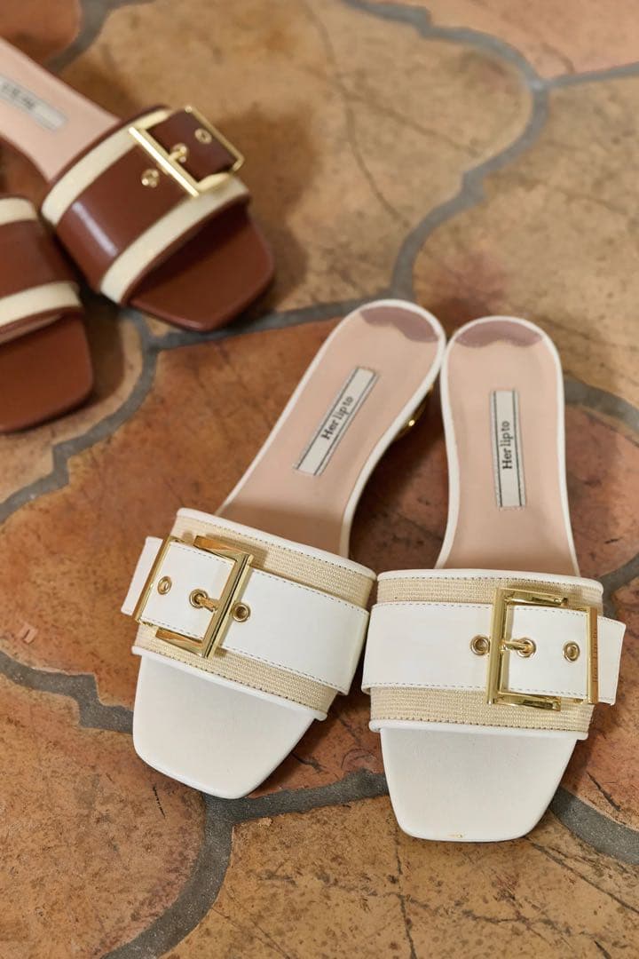 【Herlipto】Square Buckle Mules